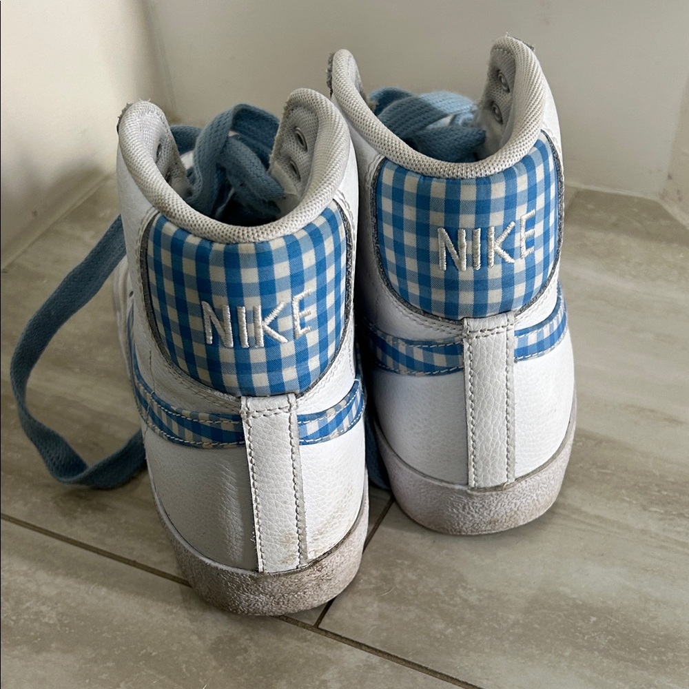 Nike Blazer Mid 77 women’s high tops blue gingham size 8.5 - Picture 6 of 7